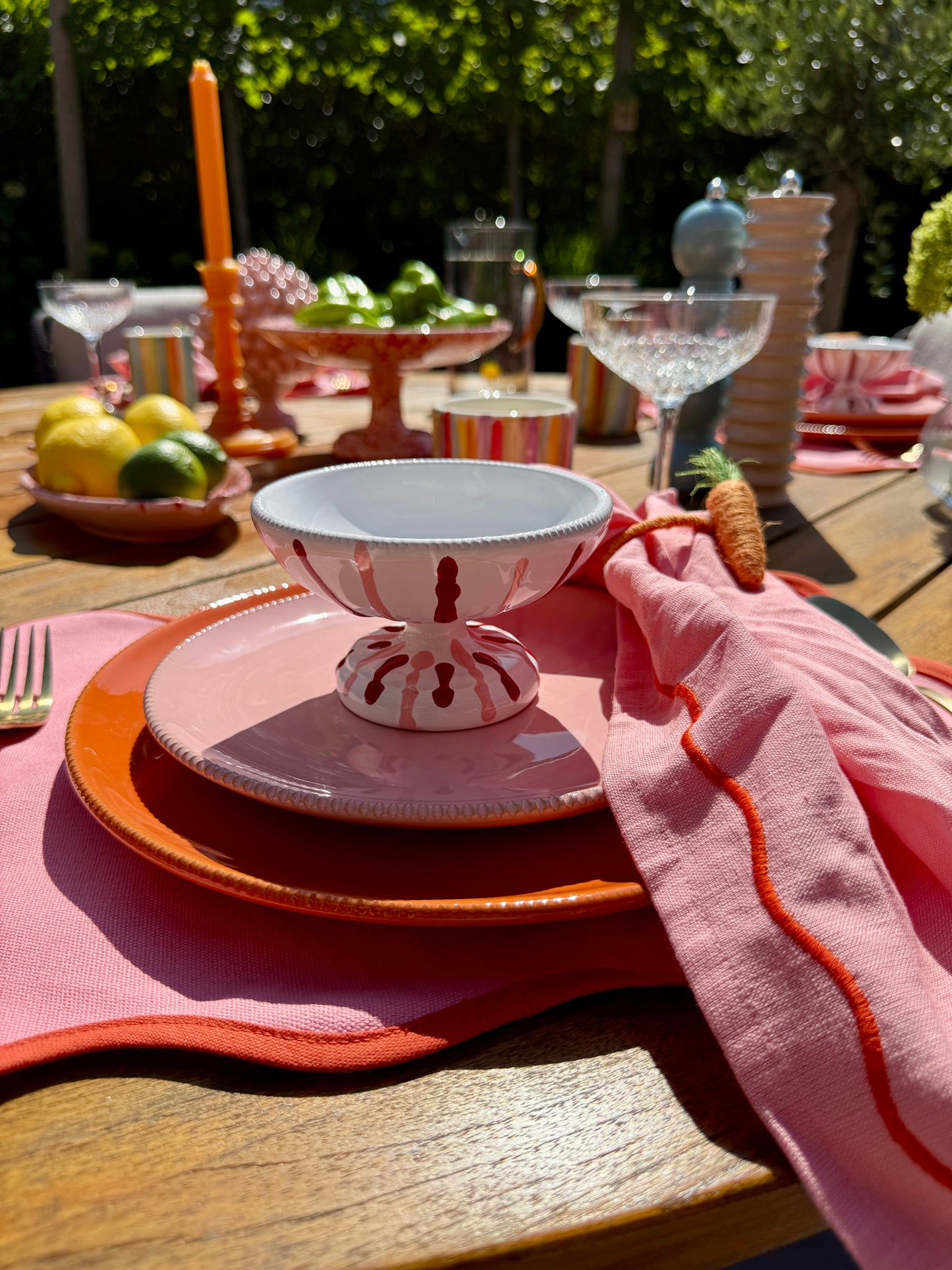 Schaal Matteo roze/rood