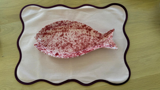 Luca vis-schaal roze/burgundy