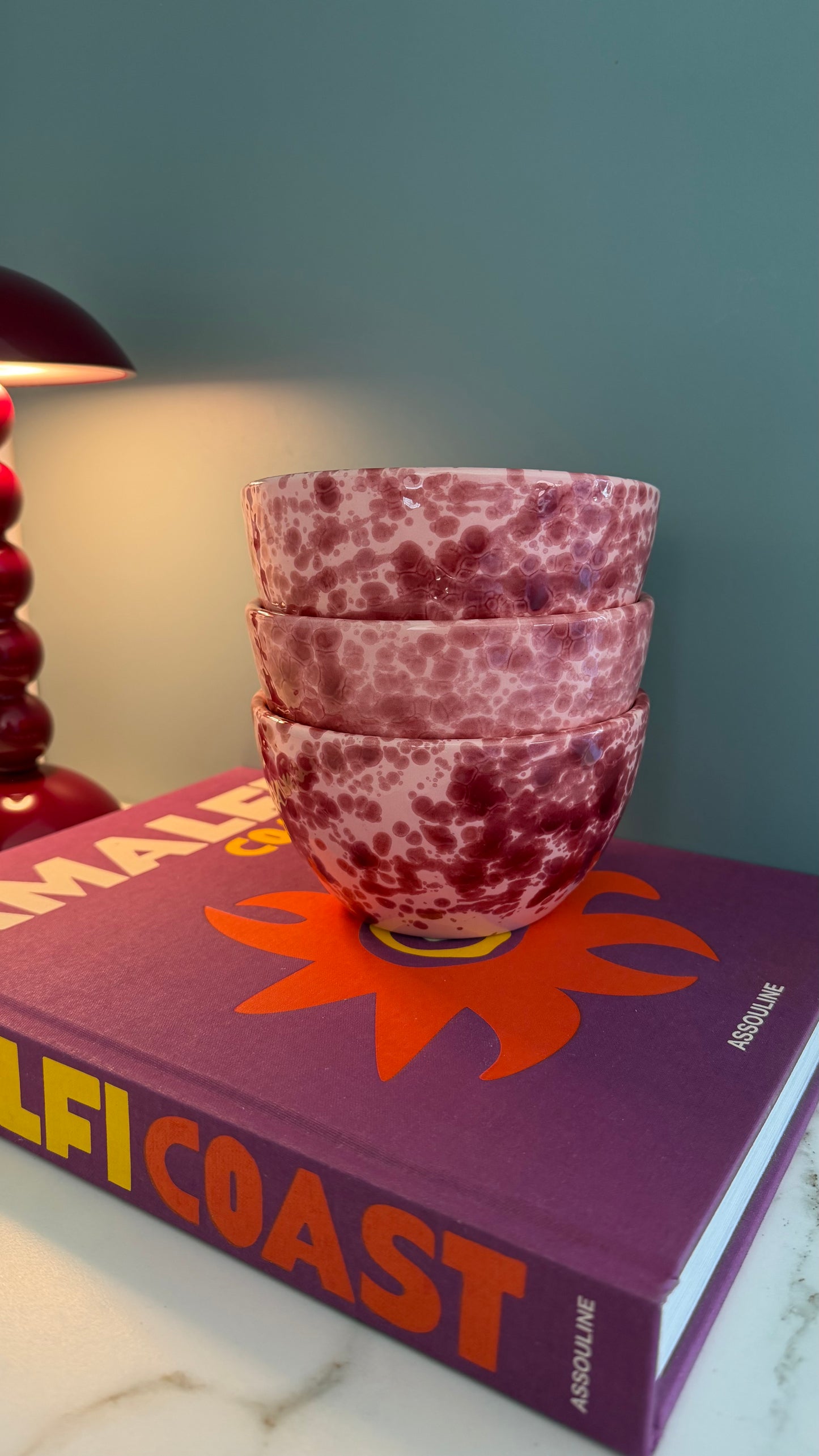 Nino schaal roze/burgundy