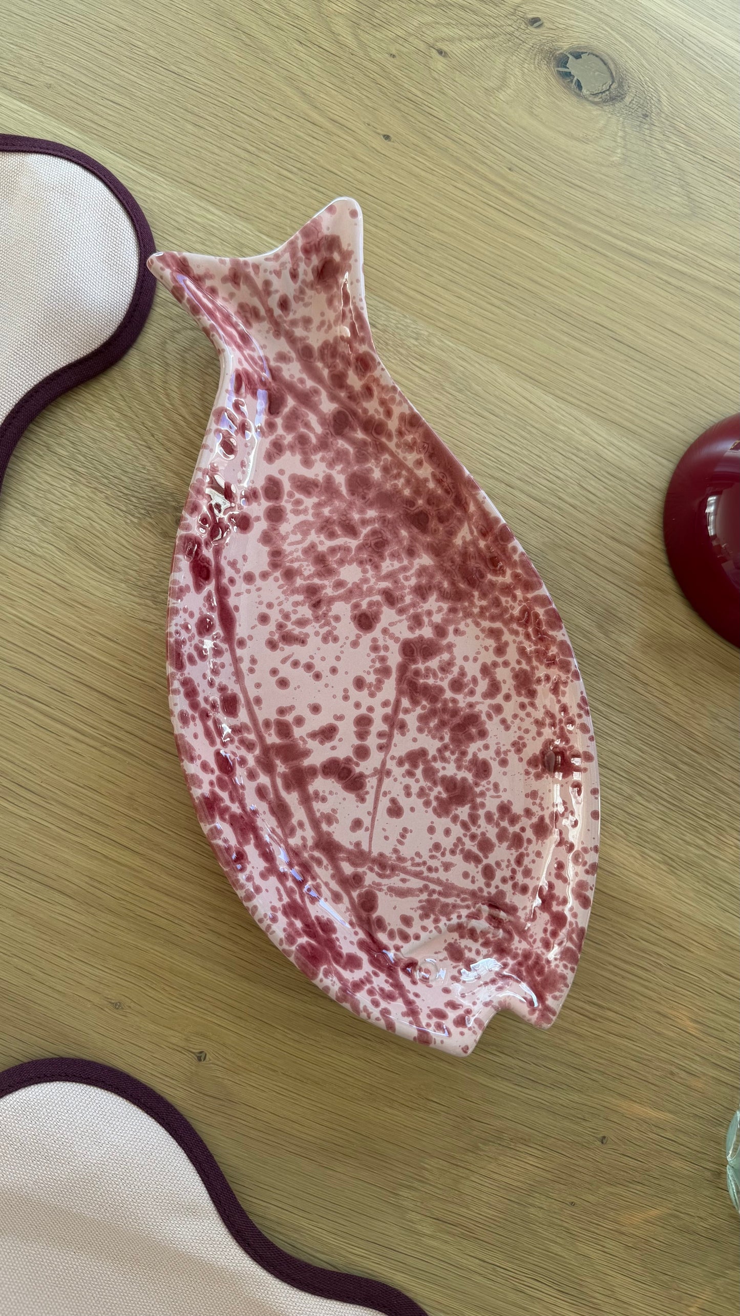 Luca vis-schaal roze/burgundy