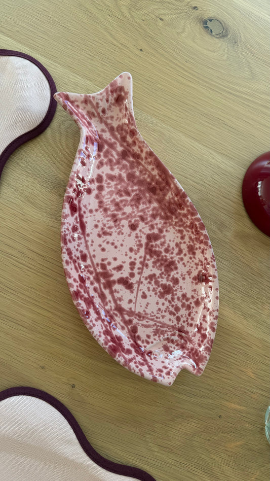Luca vis-schaal roze/burgundy