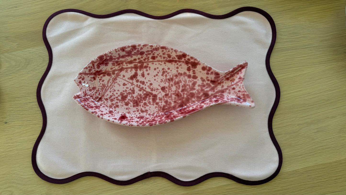 Luca vis-schaal roze/burgundy