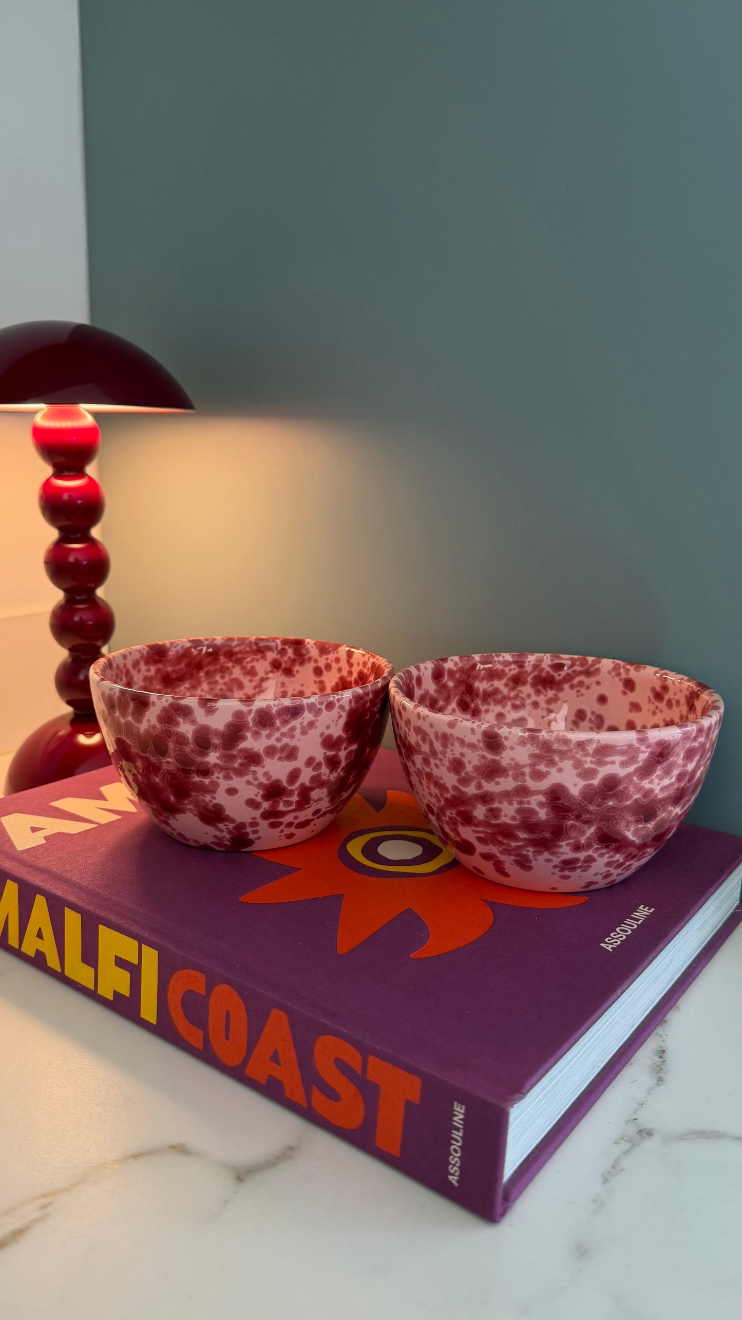 Nino schaal roze/burgundy