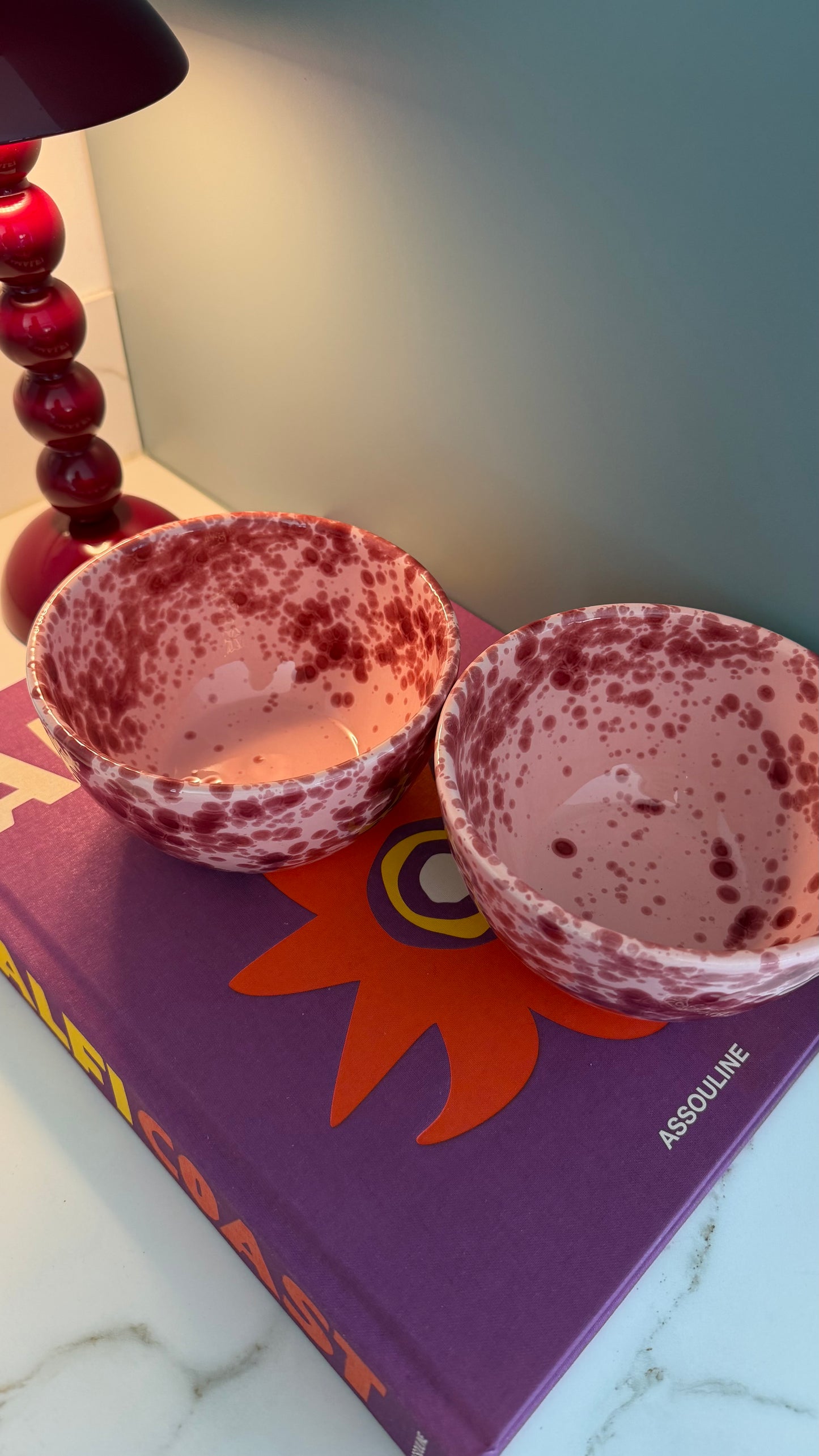 Nino schaal roze/burgundy