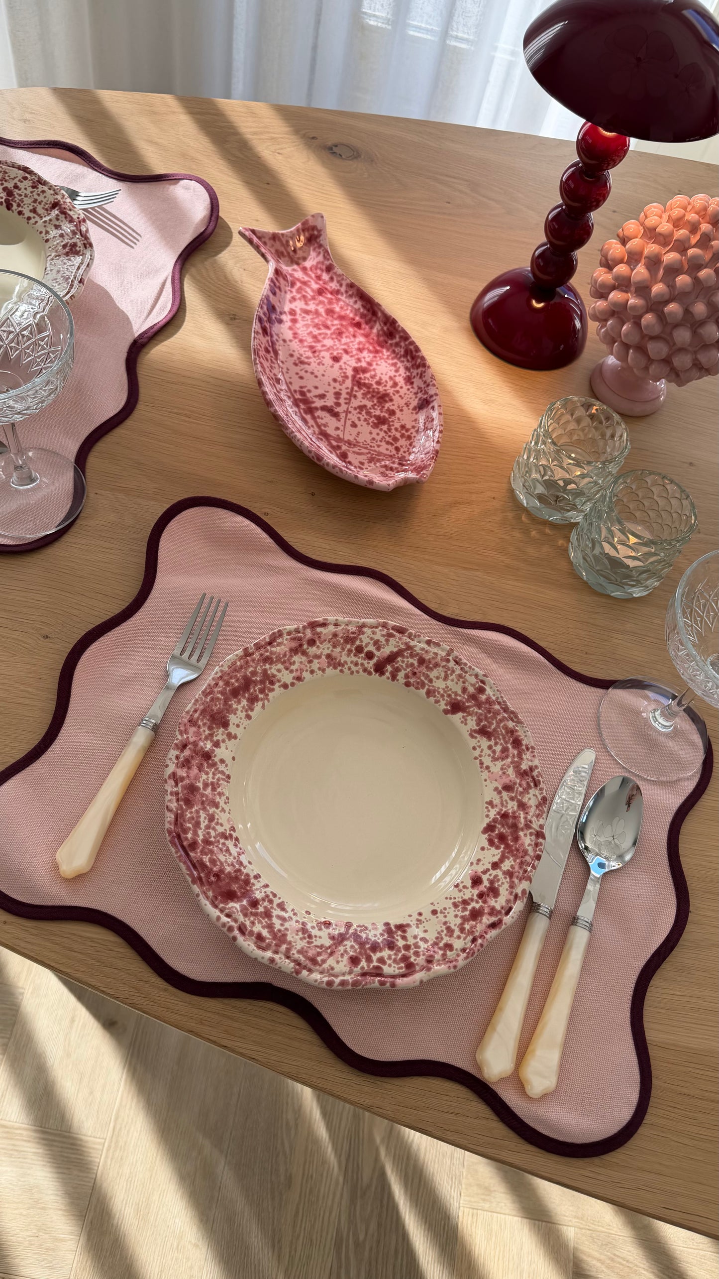 Elena pastabord roze - SET VAN 2