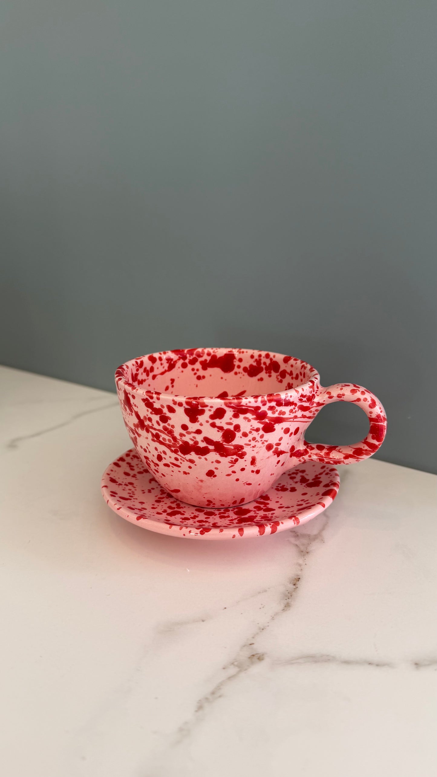 Valentina kop + schotel rood