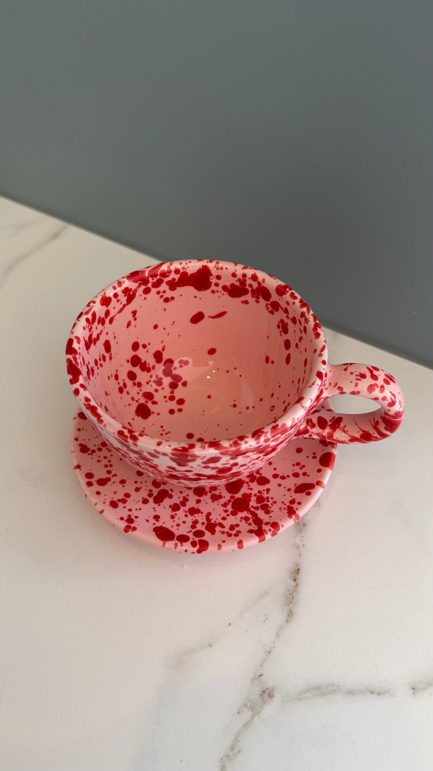 Valentina kop + schotel rood