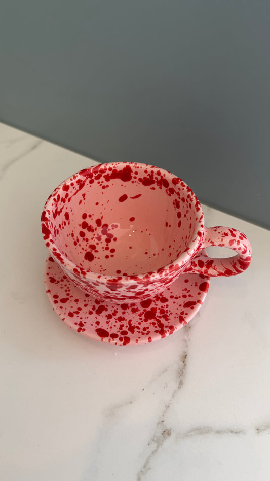 Valentina kop + schotel rood
